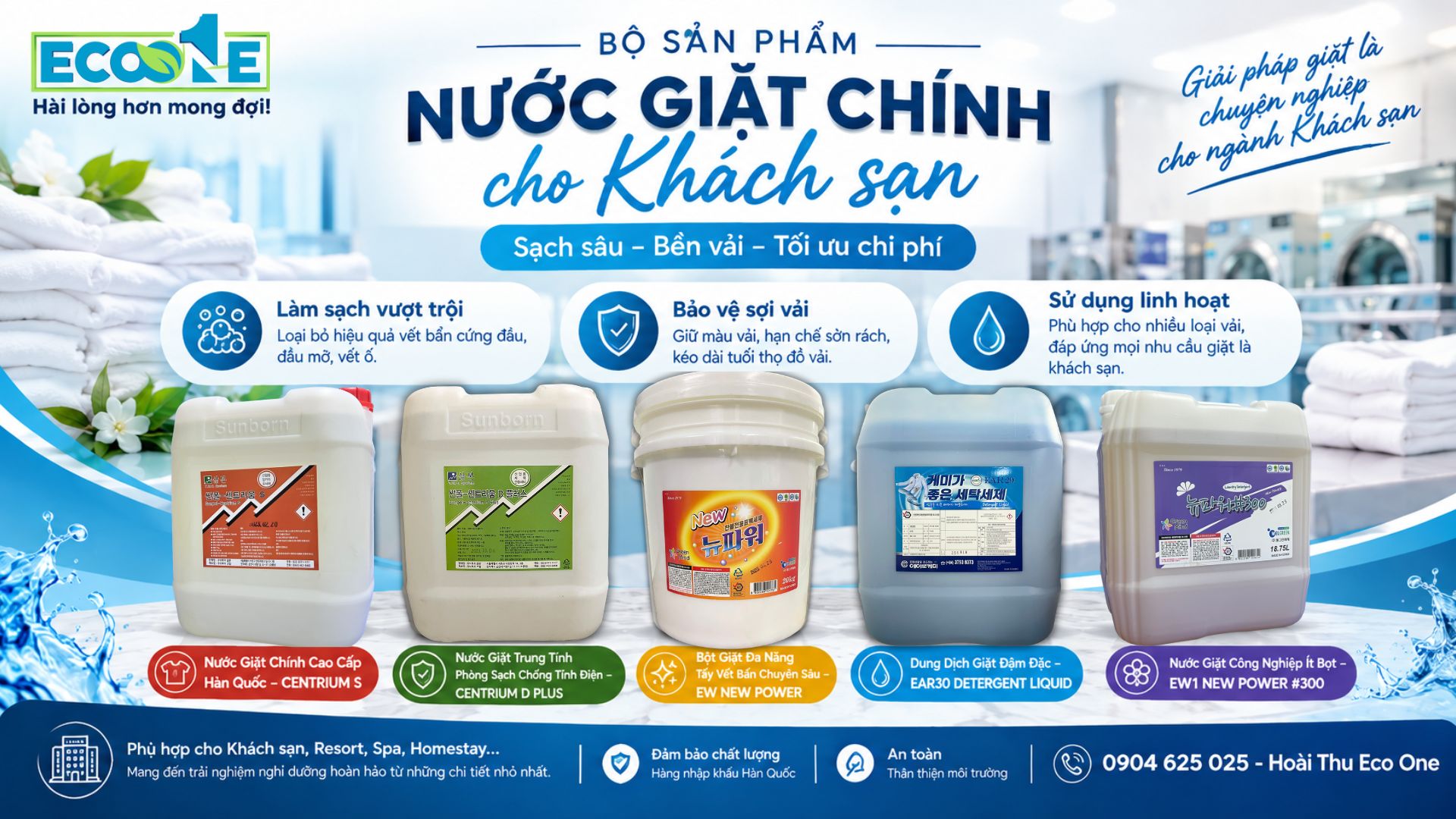  Review Chi Tiết Top 5 Loại Nước Giặt Chính Cho Khách Sạn Được Sử Dụng Nhiều Nhất Hiện Nay